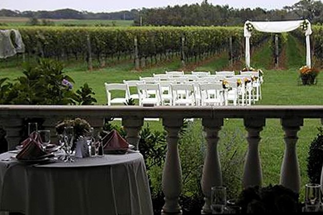 Wedding setup on lawn
